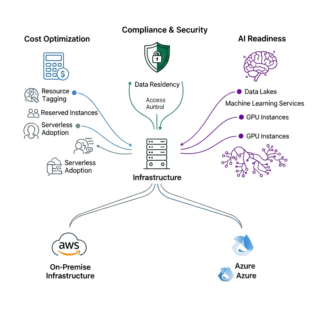 Cloud Migration Decision Map for CTOs: Balancing Cost, Compliance and AI Readiness